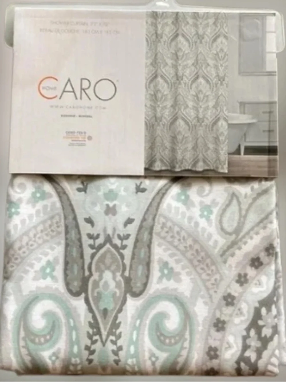 Caro Home Shower Curtain in Kashmir - Mineral